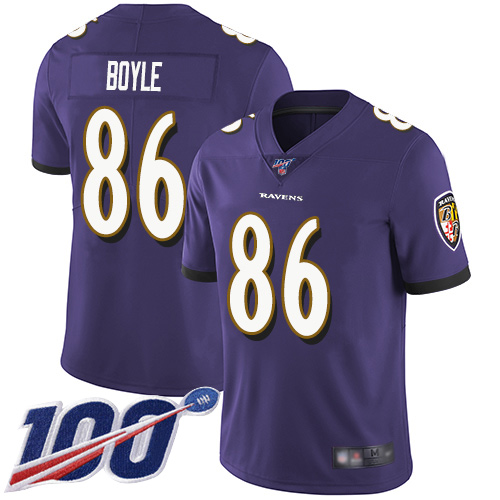 Baltimore Ravens Limited Purple Men Nick Boyle Home Jersey NFL Football 86 100th Season Vapor Untouchable